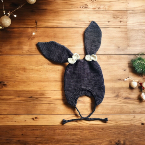 Czapeczka "Królik" z wełny merynosa