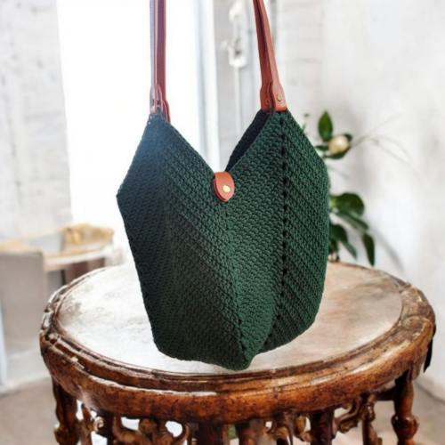 Szydełkowa torebka tulipan 01